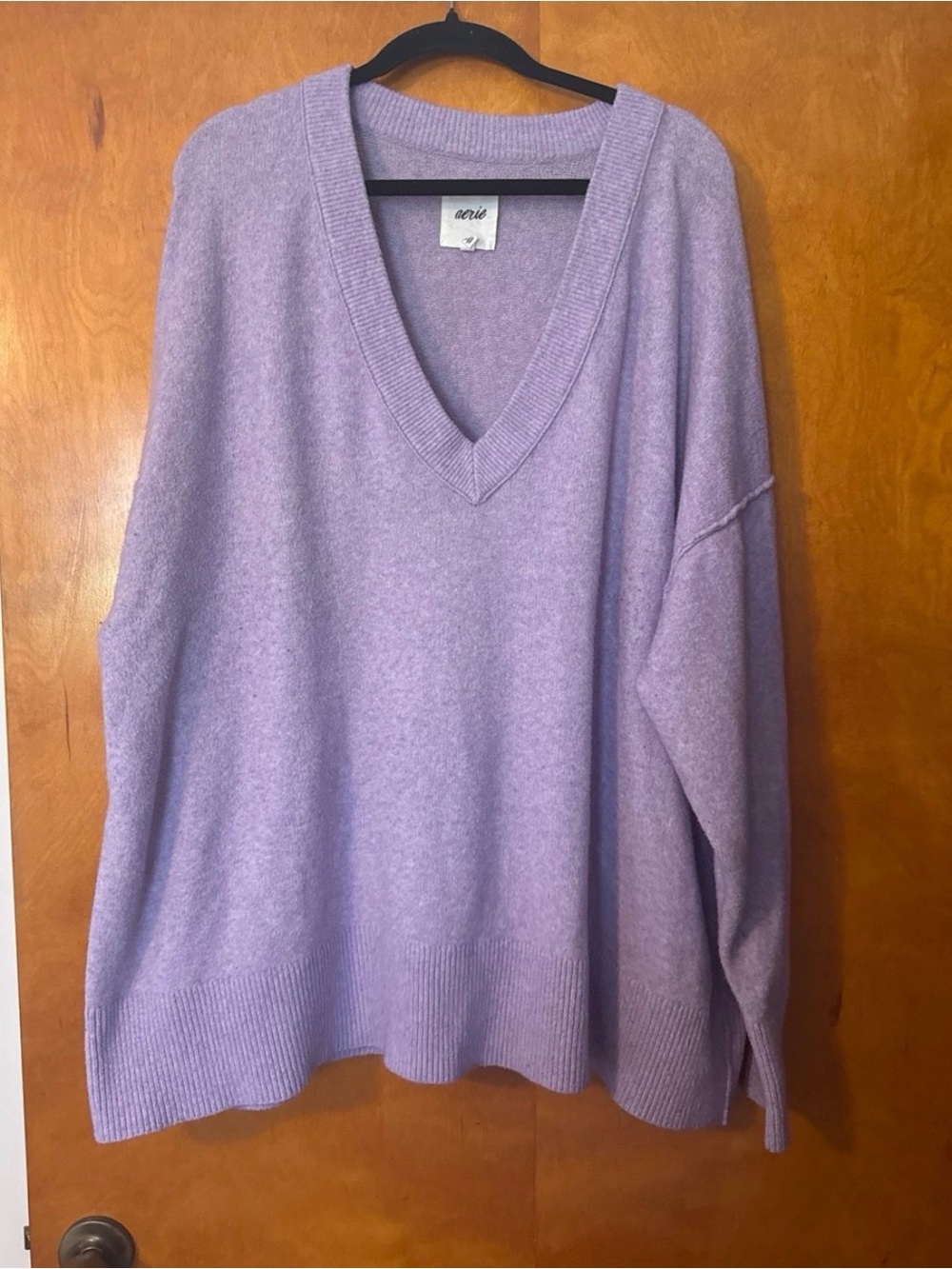 aerie Pastel Lavender V-Neck Sweater